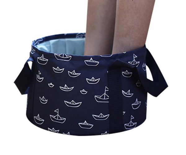 10 L Portable Collapsible Bucket Wash Kit Collapsible Sink,Dark Blue