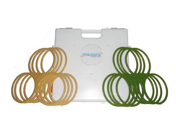 Phloops Outdoor Party Camping Tailgating Event Multiplayer Complete Ring Toss Game Olive Drab and Tan