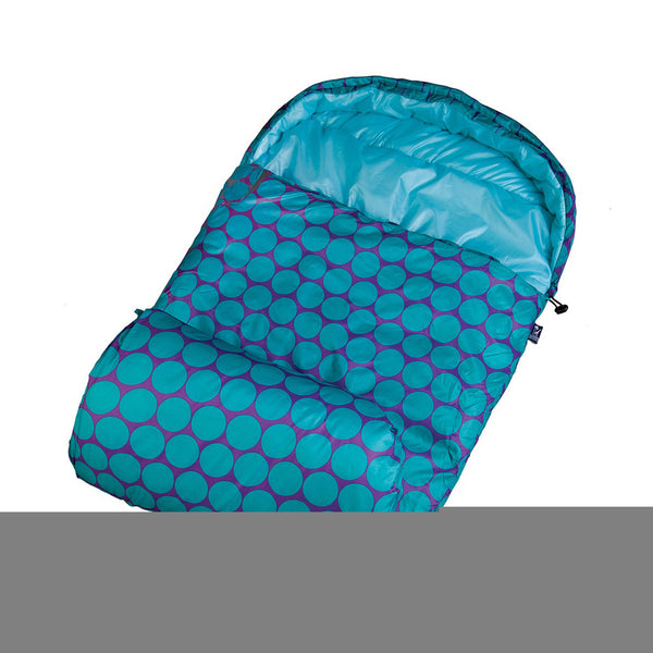 Wildkin Big Dot Aqua Design Outdoor Camping Stay Warm Sleeping Bag Purple