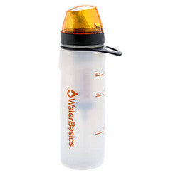 WaterBasics Filtered Water Bottle Grn Line